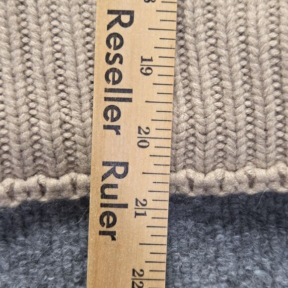 Chunky Knit Sweater Womens Small Beige Textured Pullover Acrylic High Neck Cozy - Picture 8 of 9